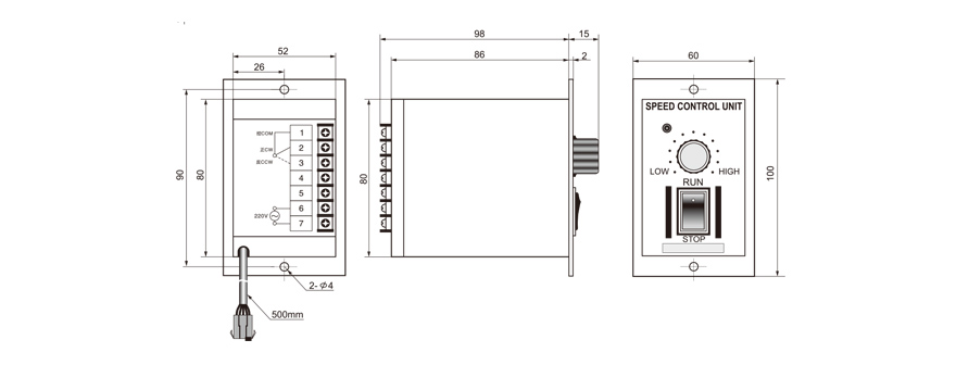 4W~140W miniature speed control motor speed controller